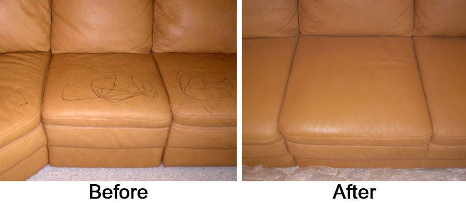 Sofa with Ink Before and Afer