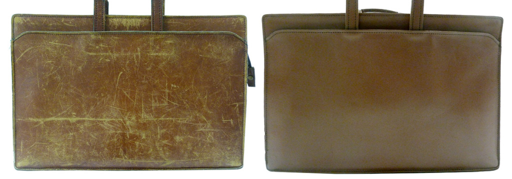 A well used leather briefcase can be restored to its original beauty